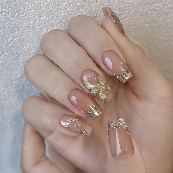 Artificial Nail Nail Art Set with Glitter and Floral Decorations Stornfield