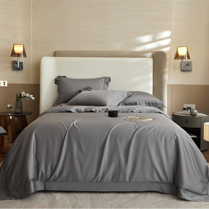 Luxury Sateen Duvet Cover Bedding Set with Hidden Zipper and Pillow Shams