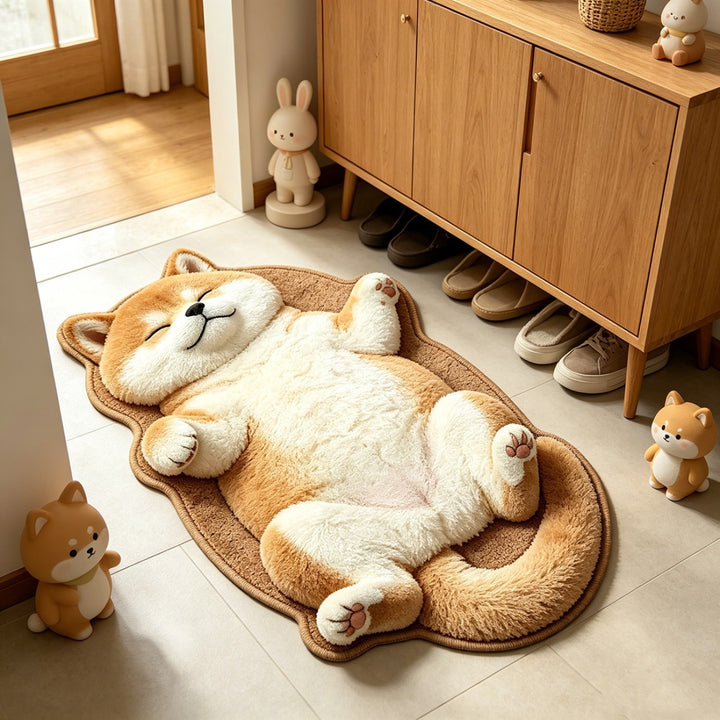 Cute Cartoon Dog Shaped Area Rug