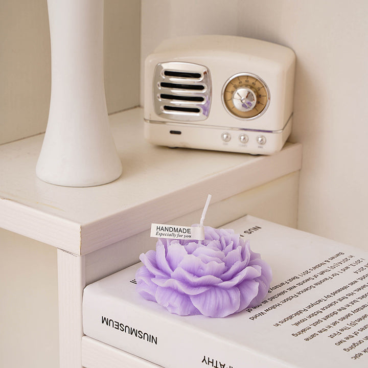 Handcrafted Floral Rose Soap Bar with Sculpted Petal Design