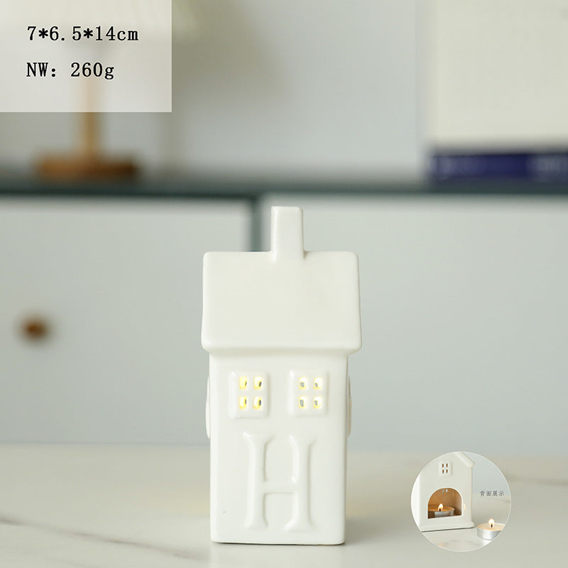 Decorative Ceramic House Candle Holder Stornfeild