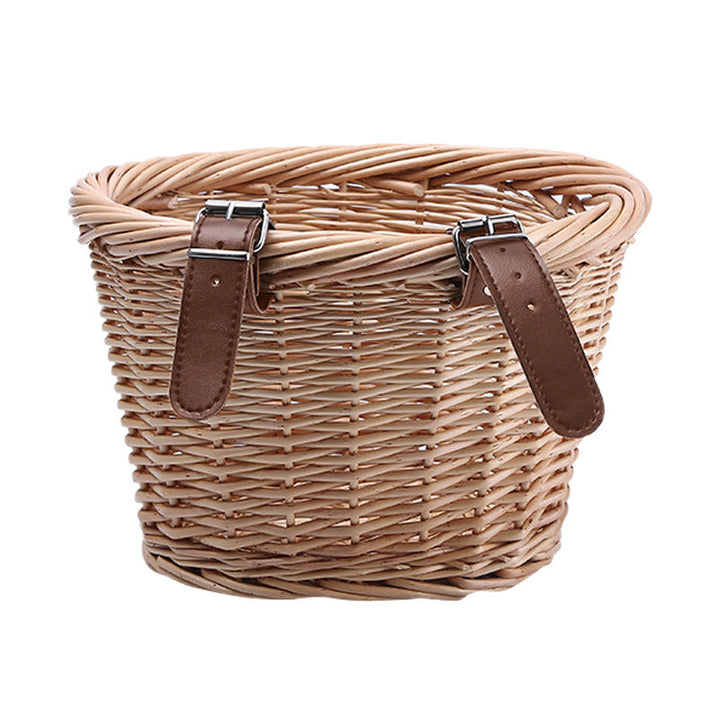 Woven Storage Basket with Reinforced Leather Handles Stornfield