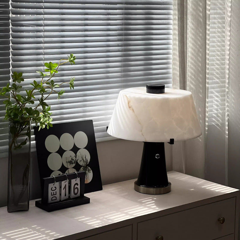 Modern Alabaster-Base Table Lamp
