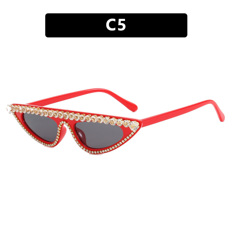 Ladies designer sunglasses in stylish cat-eye design with glittering frame Stornfield