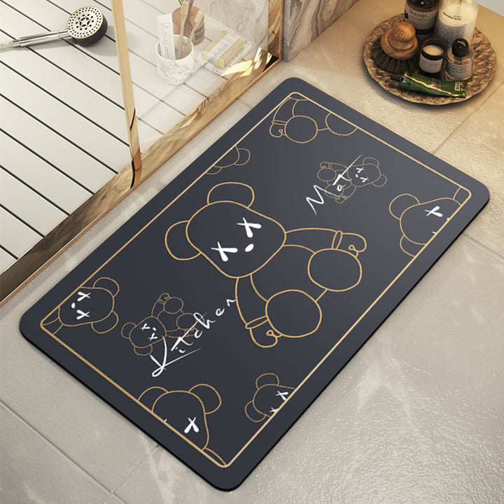 Cozy Cartoon-Printed Bath Mat