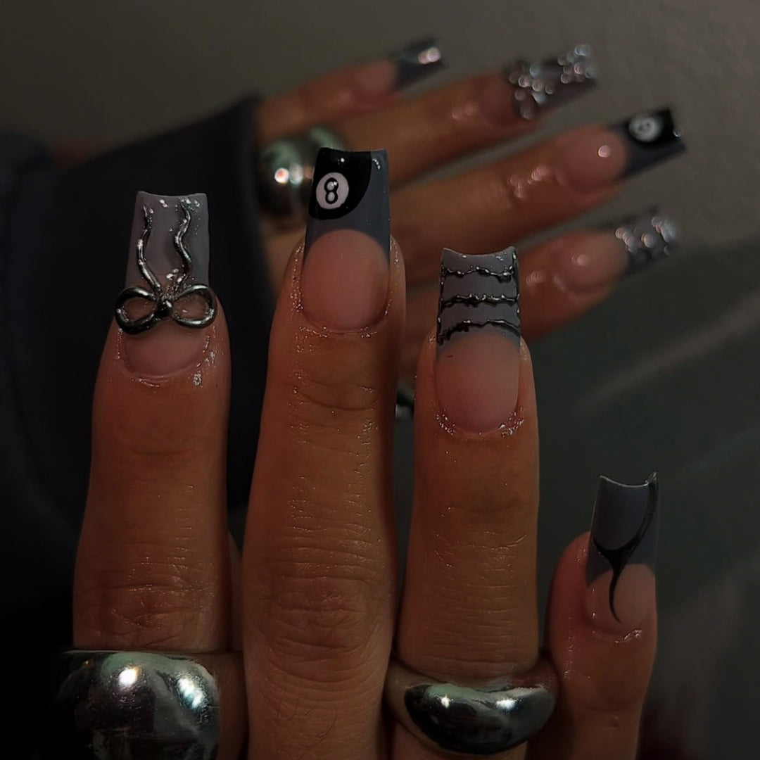 Artistic Patterned Press-On Nail Art Stornfield