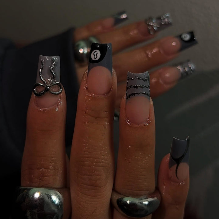Artistic Patterned Press-On Nail Art Stornfield