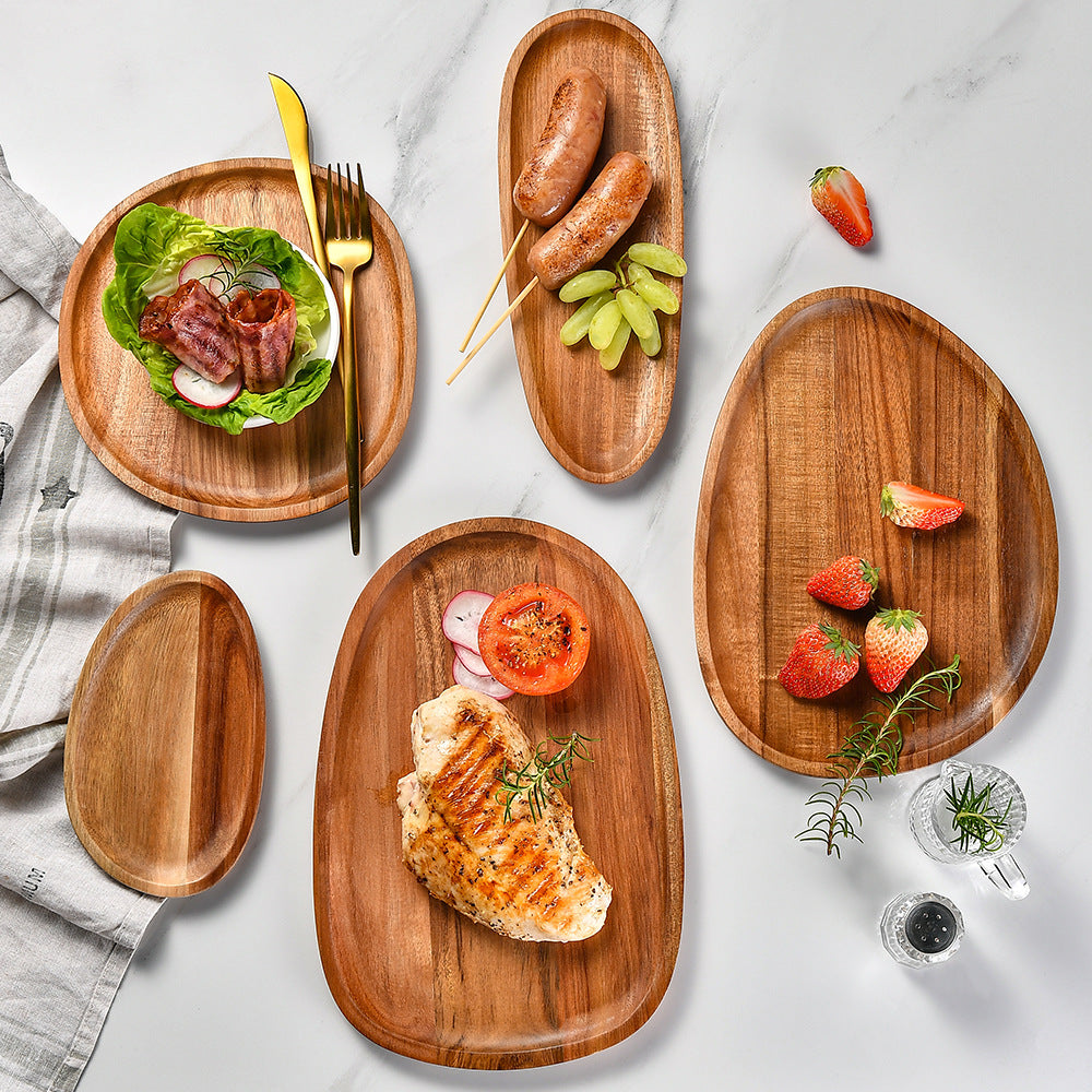 Elegant wooden serving platter with ergonomic design Stornfield