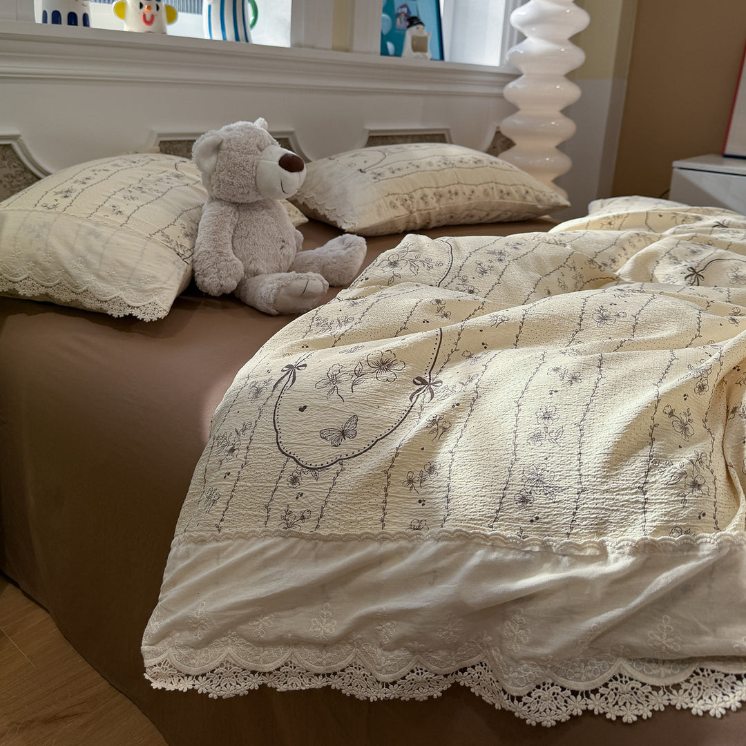 Vintage Floral Pattern Duvet Cover Set