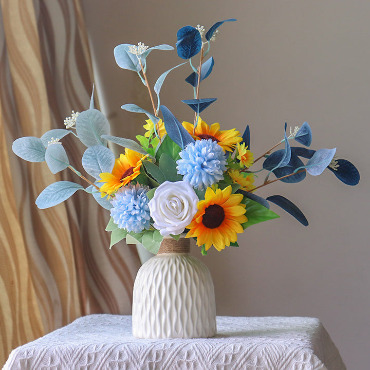 Lifelike Floral Arrangement in Elegant Vase