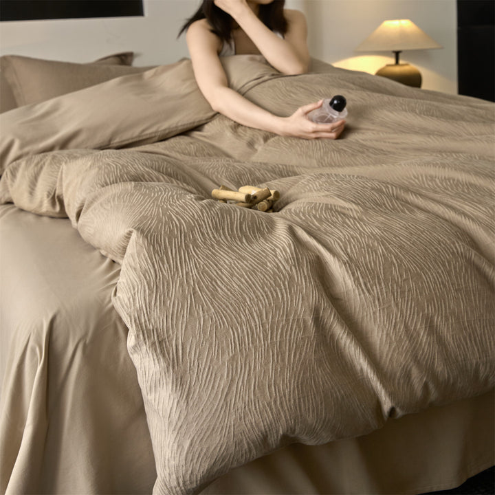 Reversible Jacquard Leopard Duvet Cover Set