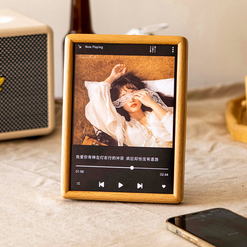 Elegant Wooden Multimedia Display Frame for Home