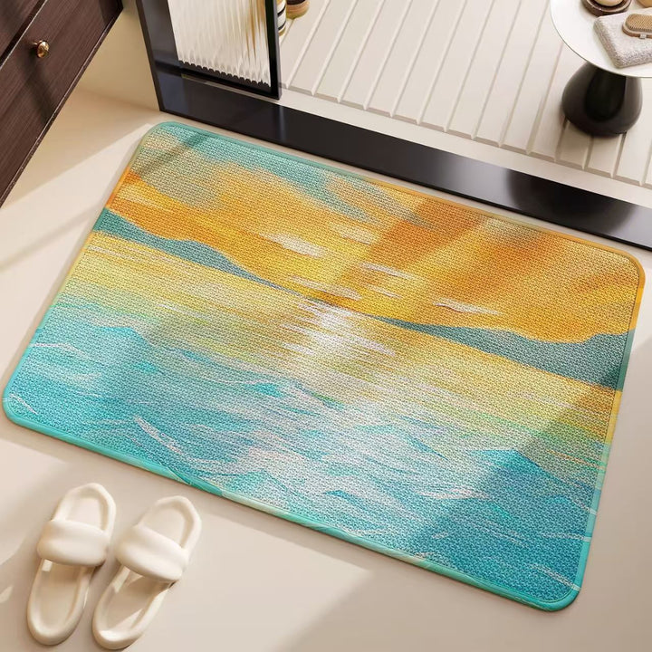Abstract Coastal Design Bath Mat