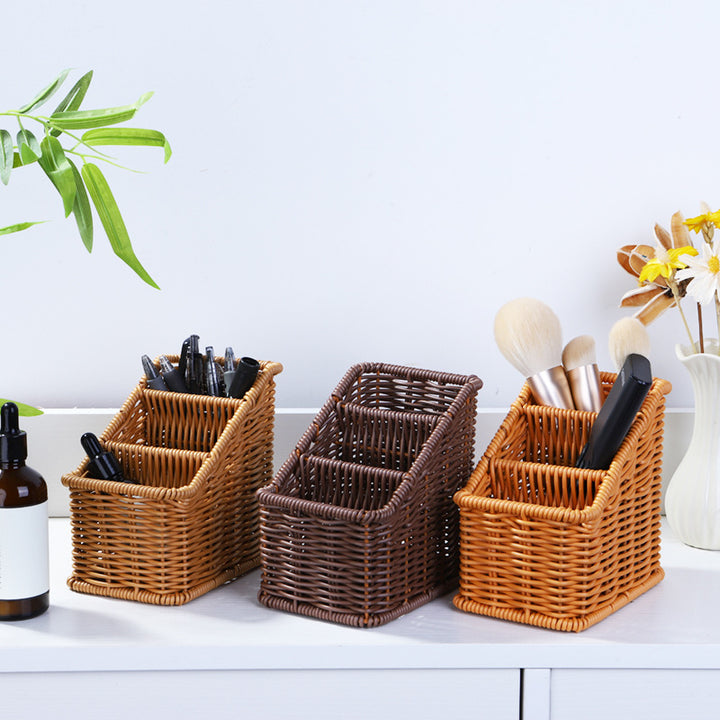Multi-Compartment Woven Organizer Basket Stornfield