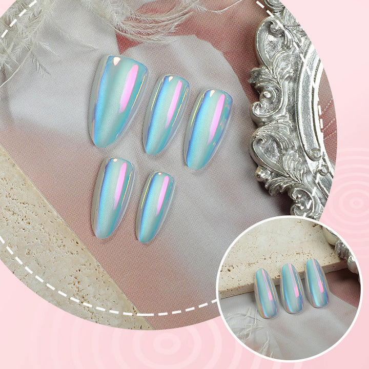Elegant Press-On Nail Art Set with Iridescent Finish Stornfield