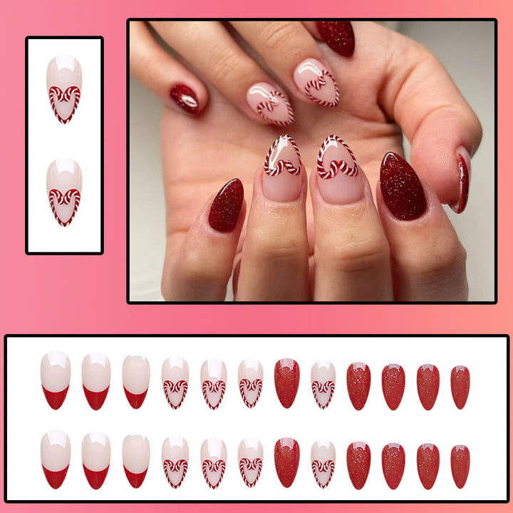 Festive Candy Cane Nail Art Set