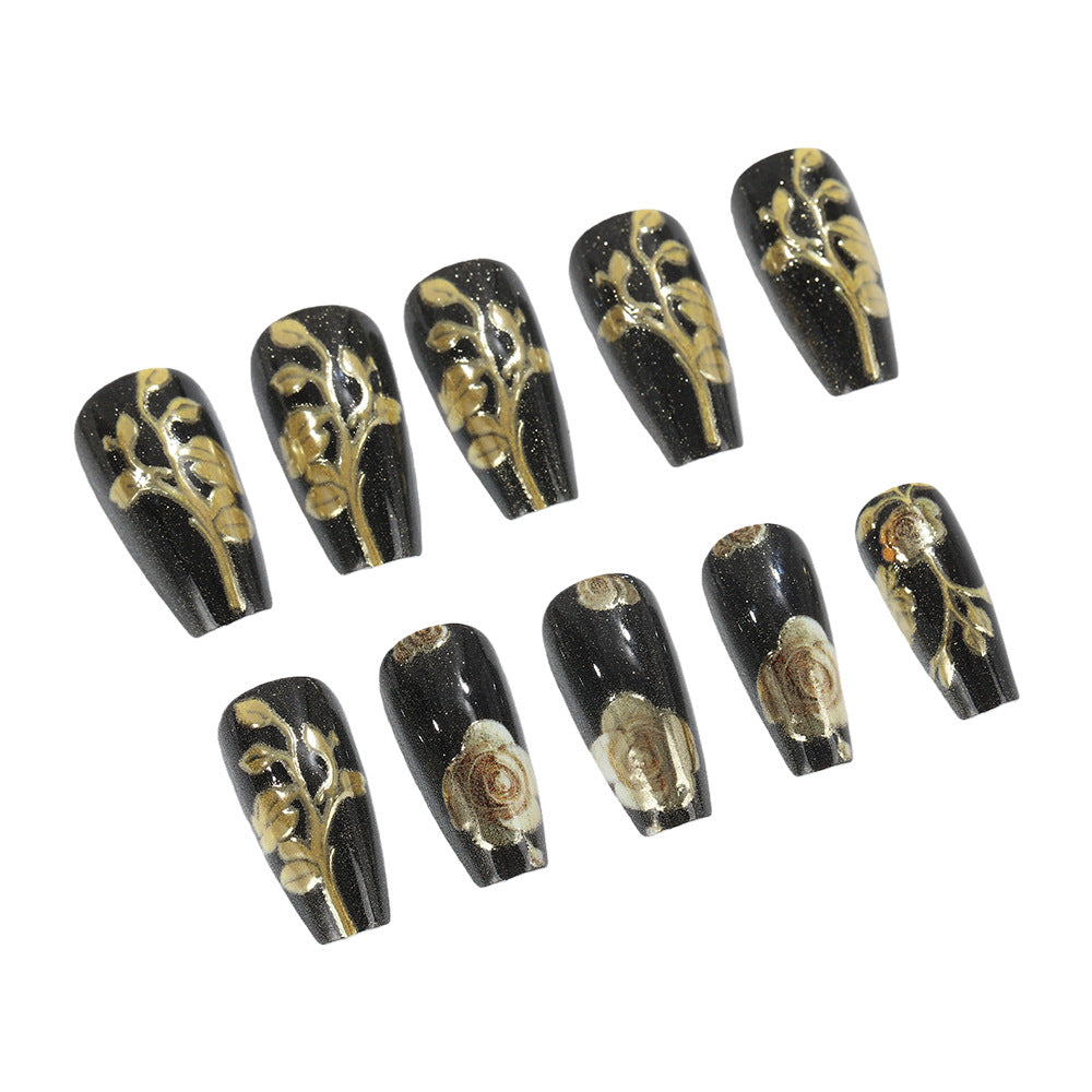 Artful nail tips with floral accents Stornfield
