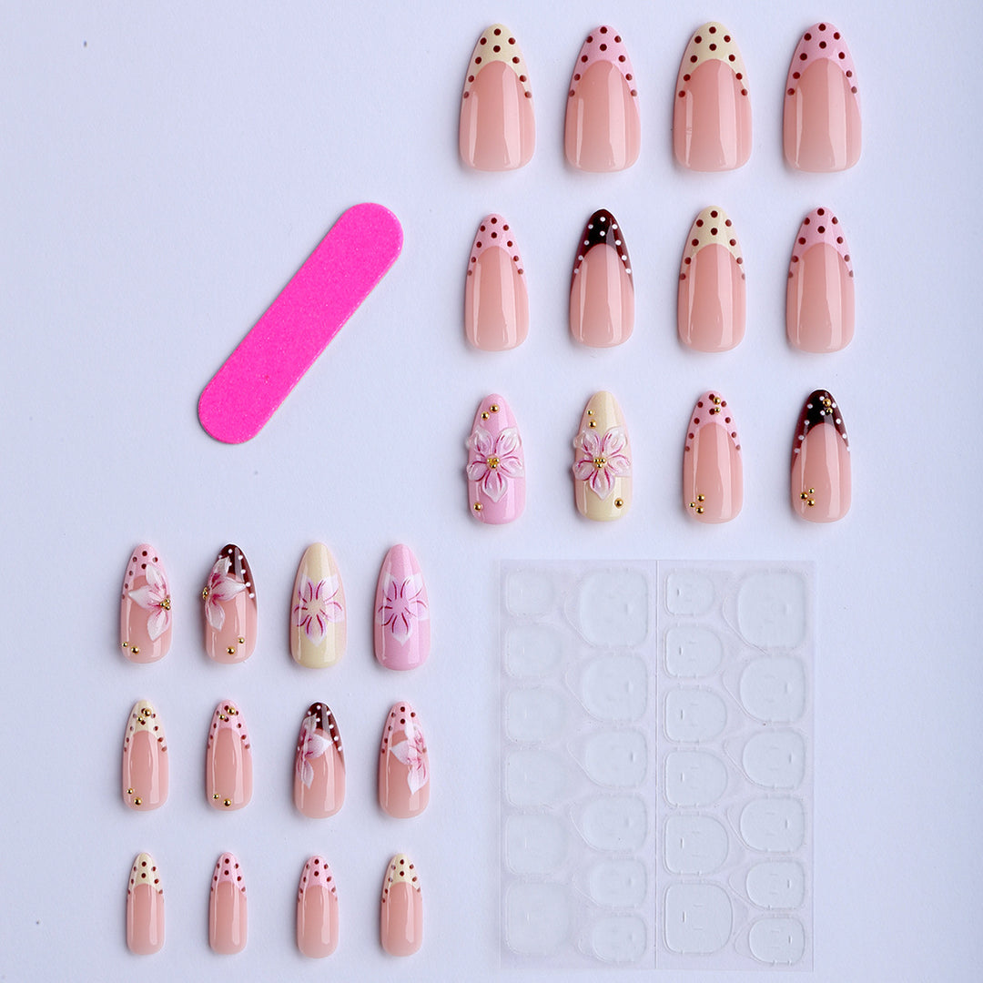 Luxury Floral Design Artificial Nails Stornfield