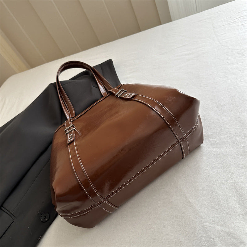 Classic Structured Leather Tote Bag
