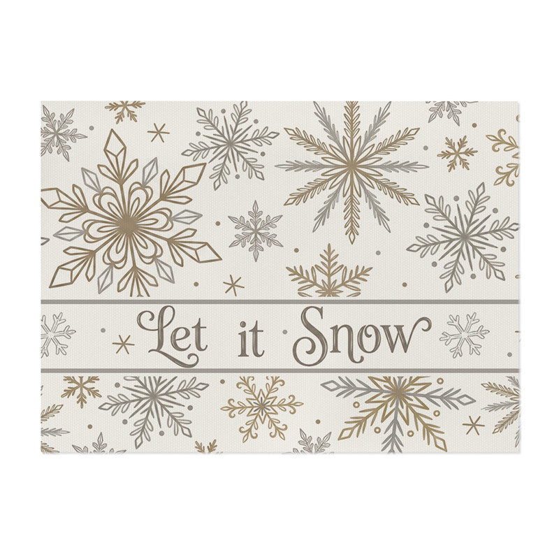 Festive Cotton-Linen Holiday Banner Tapestry with Illustrated Pine Trees and 'Merry Christmas' Script