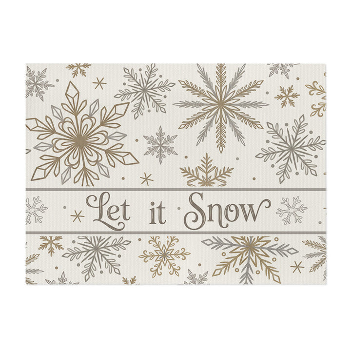 Festive Cotton-Linen Holiday Banner Tapestry with Illustrated Pine Trees and 'Merry Christmas' Script