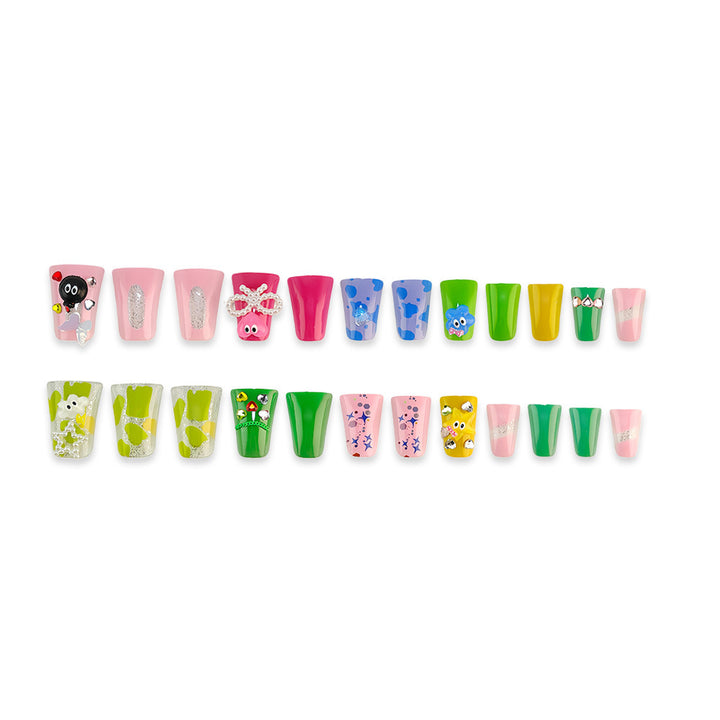 Creative press-on nails with playful 3D designs Stornfield