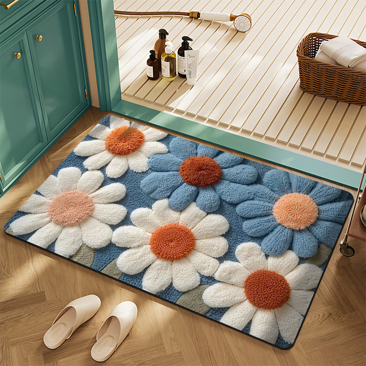 Embroidered Floral Bath Mat