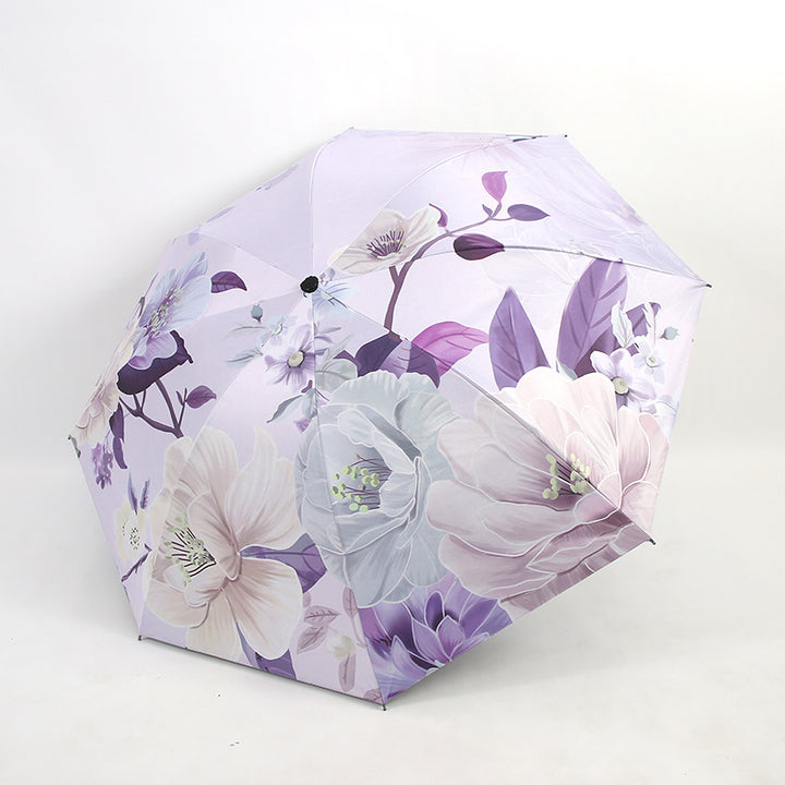 Ladies folding umbrella with artistic flower pattern Stornfield