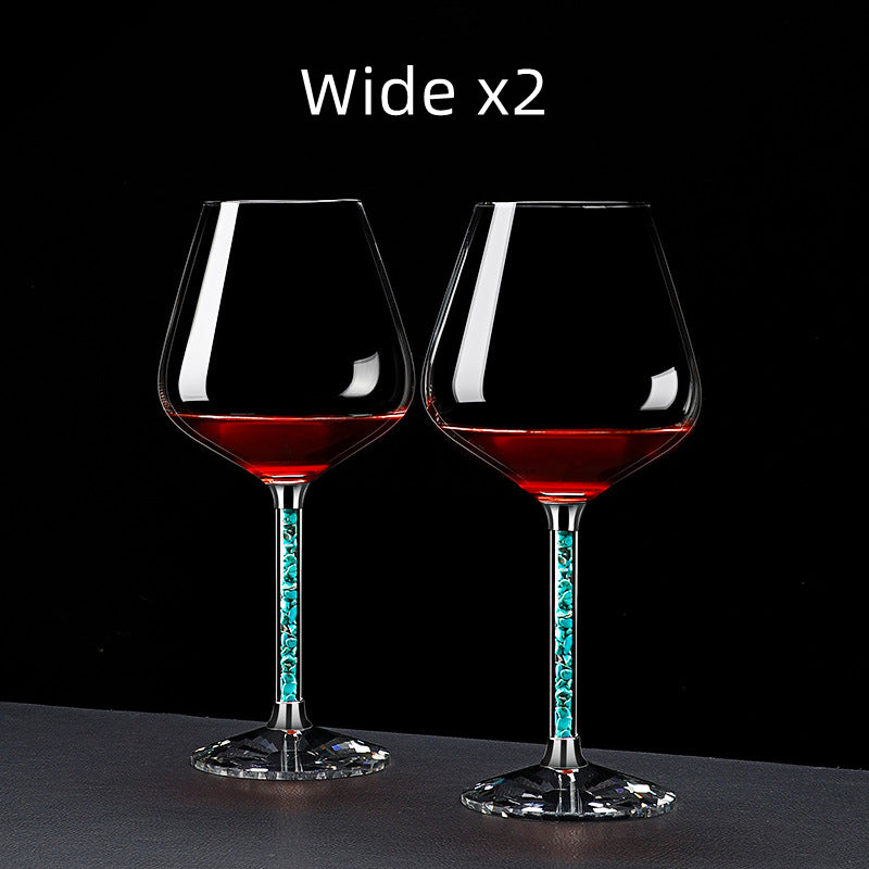 Coral Turquoise Stem Red Wine Glasses and Decanter Set | Stornfield