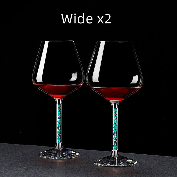 Coral Turquoise Stem Red Wine Glasses and Decanter Set | Stornfield