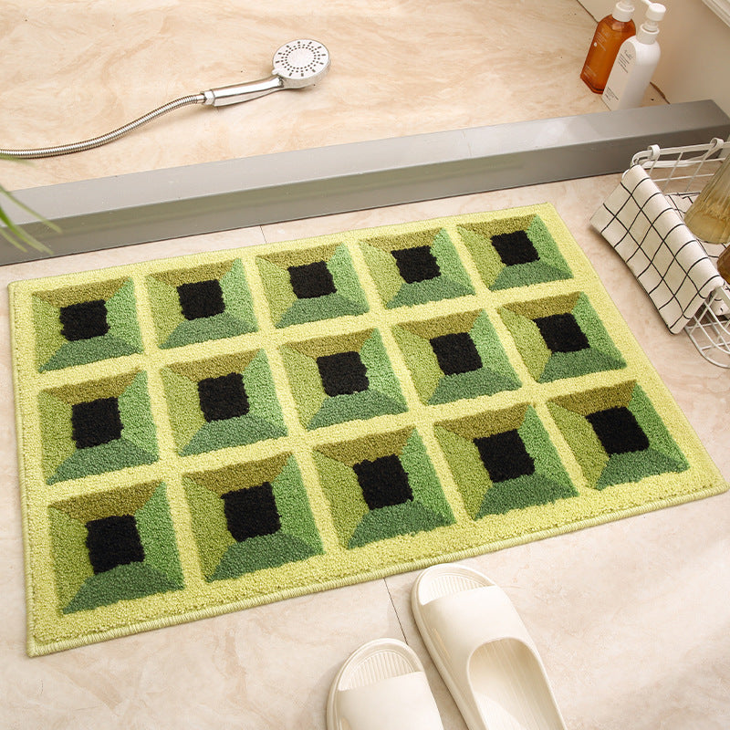 Geometric Patterned Bath Mat for Bathroom