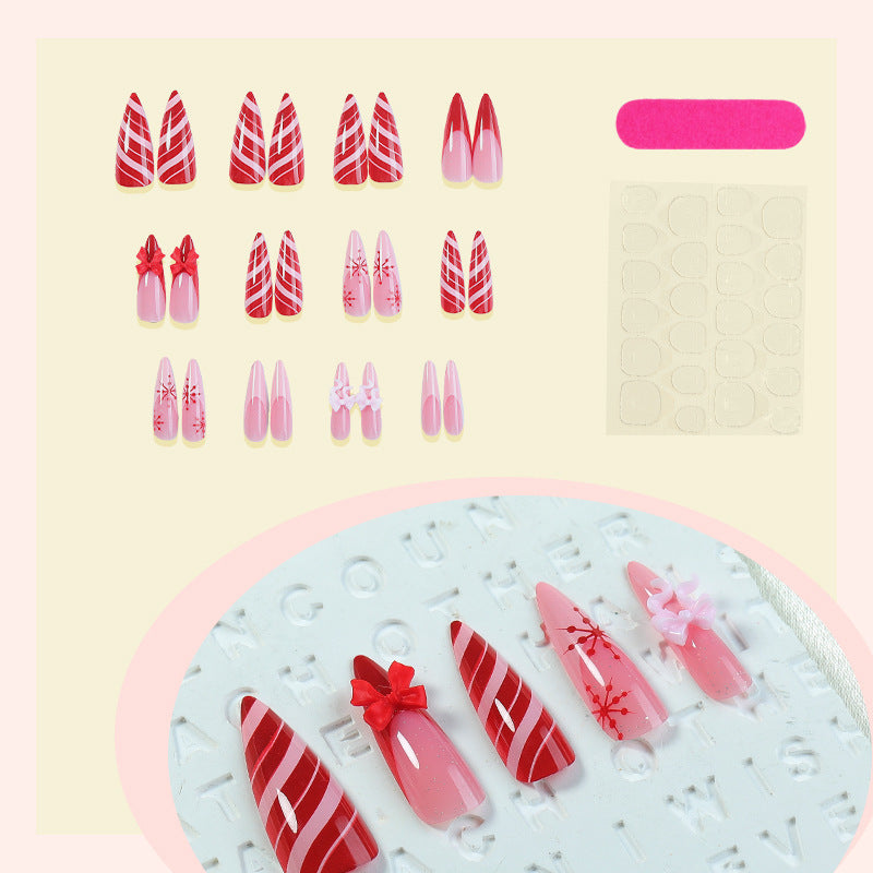 Creative nail art set with festive motifs and embellished accents Stornfield
