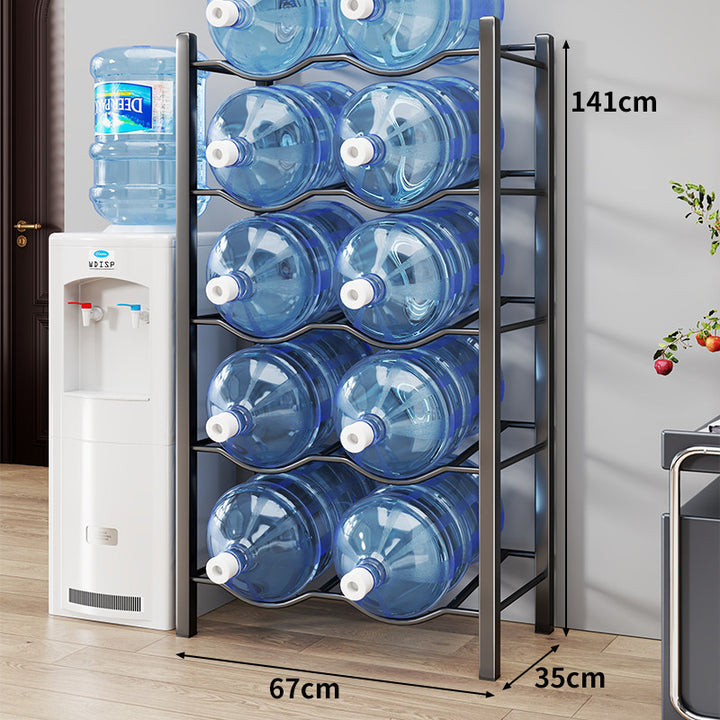 Three-Tier Vertical Water Jug Storage Rack Steel Frame Organizer for Large Bottles