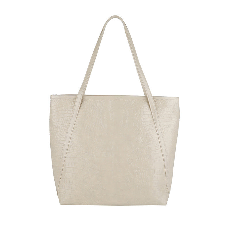 Crocodile-Embossed Leather Tote Bag Stornfield