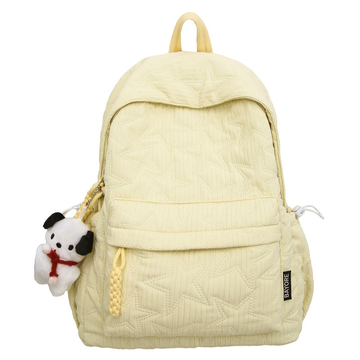 Quilted Backpack with Decorative Charm Stornfield