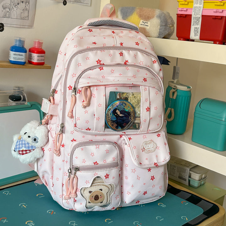 Star-Printed Casual School Backpack Stornfield