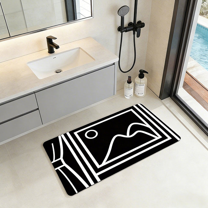Playful Cartoon Dog-Themed Bath Mat Stornfield