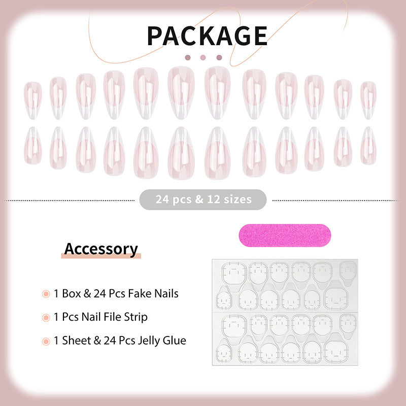 Artificial Nail Tips with Elegant French-Tip Design Stornfield