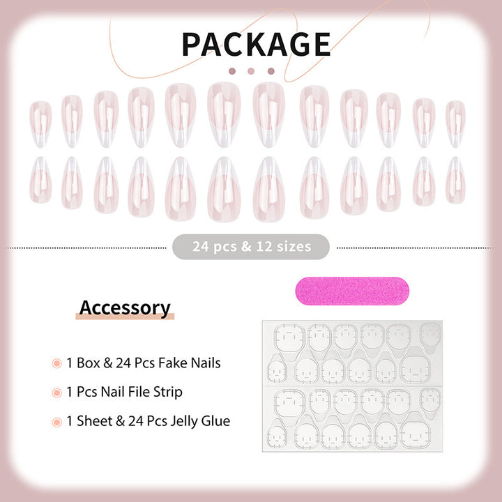 Artificial Nail Tips with Elegant French-Tip Design Stornfield