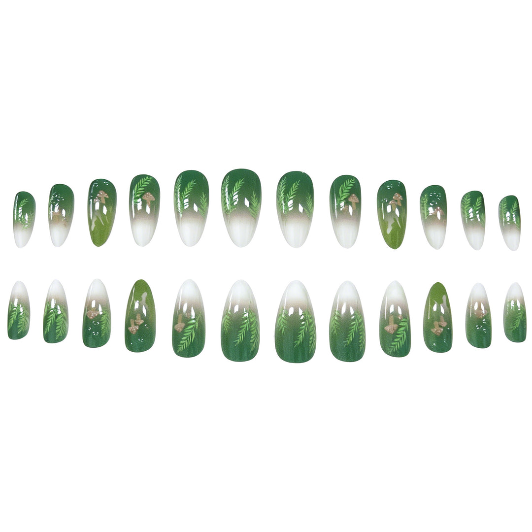 Elegant Leaf-Inspired Stiletto Nail Enhancements Stornfield