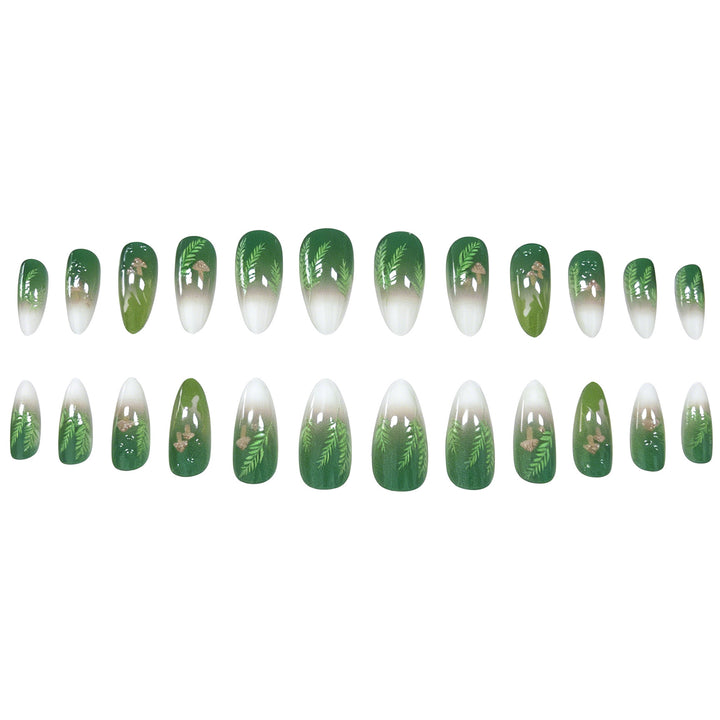 Elegant Leaf-Inspired Stiletto Nail Enhancements Stornfield