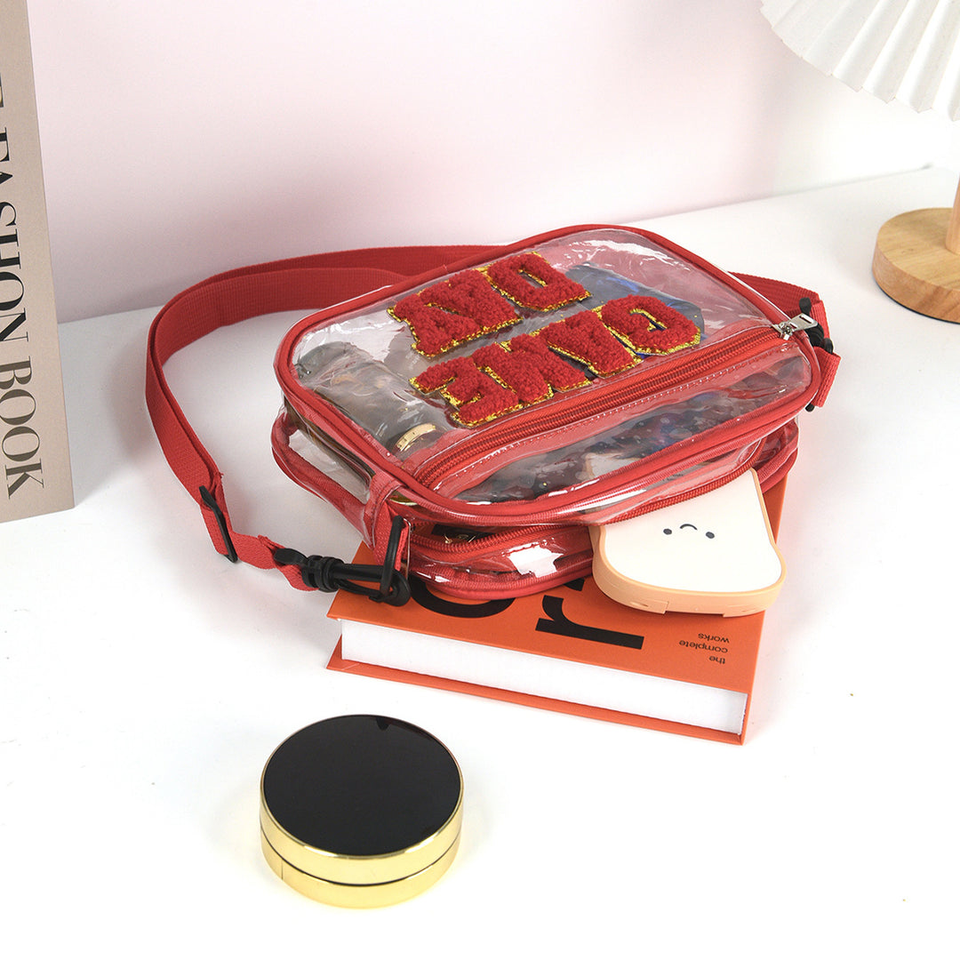 Sporty shoulder bag with transparent front Stornfield