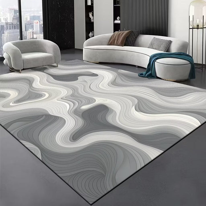 Contemporary Wave Pattern Area Rug Stornfield
