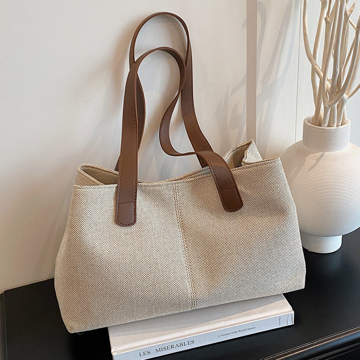 Elegant Structured Canvas Handbag