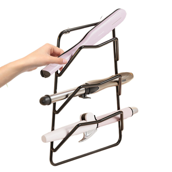 Wall-Mounted Heat-Resistant Two-Tier Hair Styling Tool Holder Rack