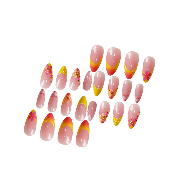 Artistic Floral Accent Press-On Nail Set Stornfield