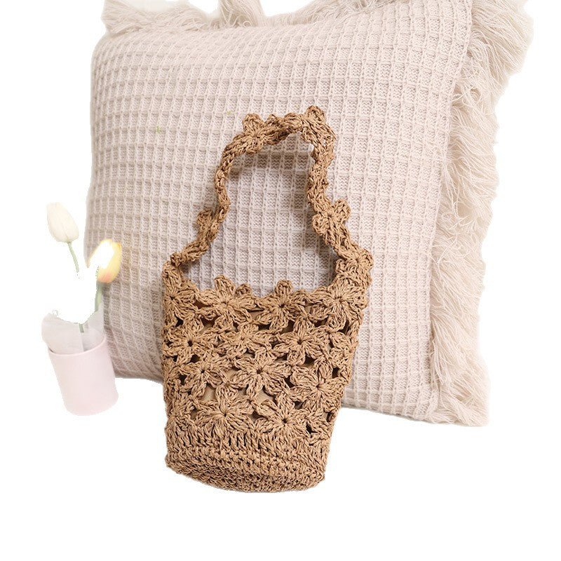 Handcrafted Macrame Bag In Floral Design Stornfield