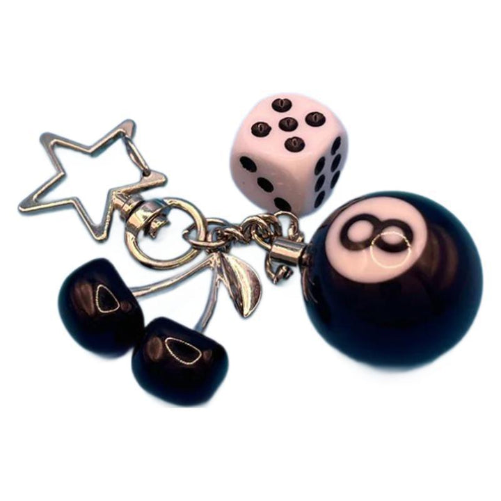 Playful Cherry and Eight Ball Keychain Stornfield