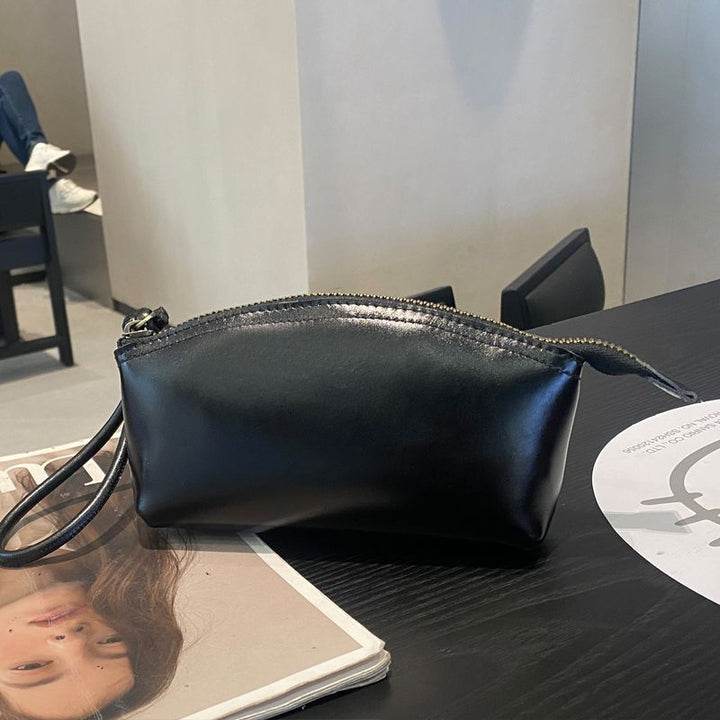 Sleek Faux Leather Zippered Cosmetic Bag Stornfield