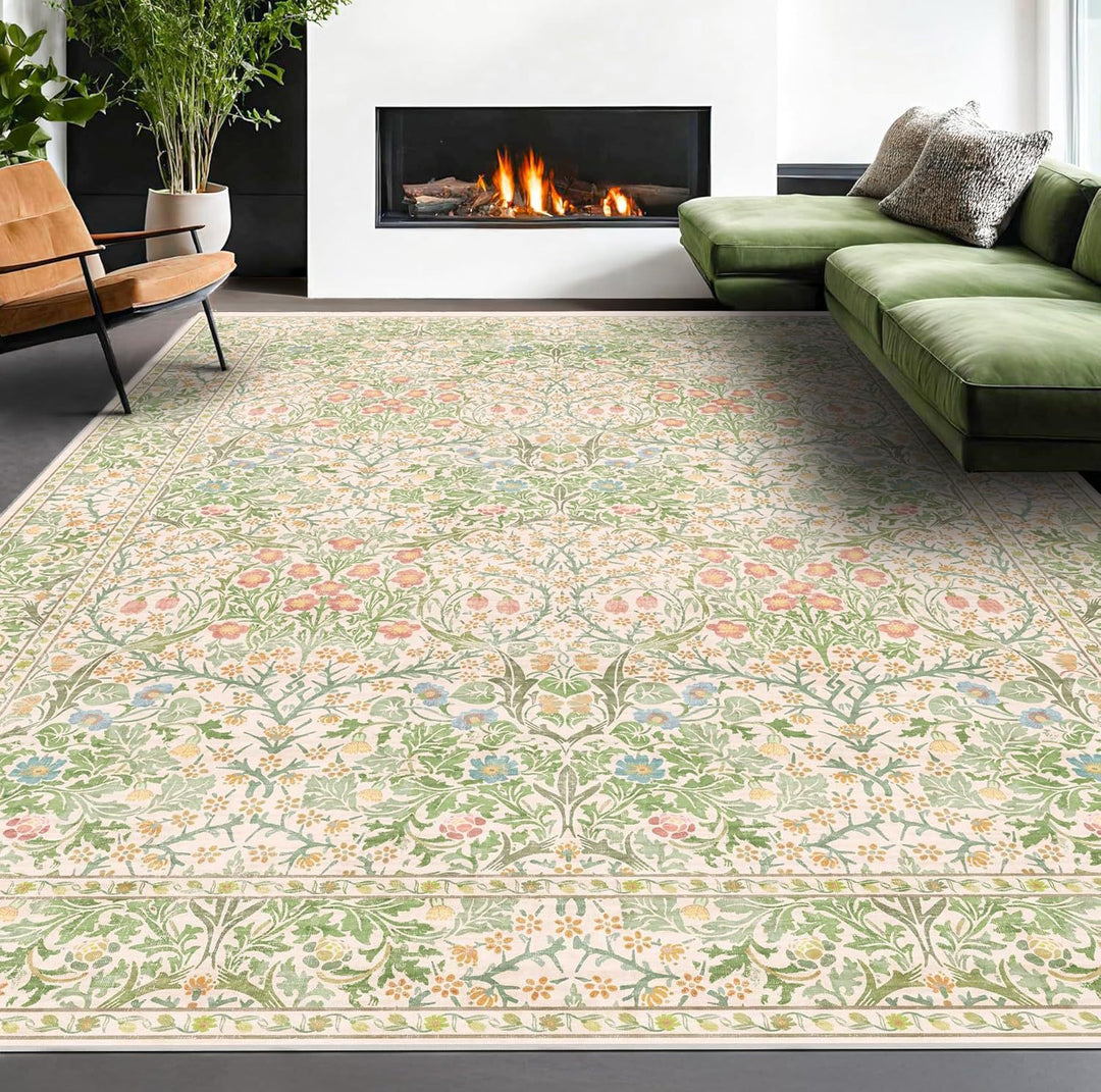 Floral Pattern Area Rug for Living Room